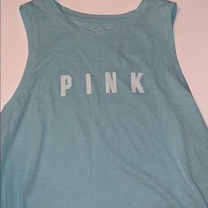NWT Pink Crop Tank light blue size Large